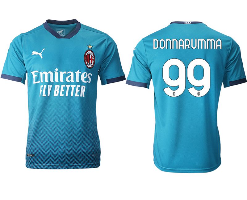 Men 2020-2021 club AC milan away aaa version #99 blue Soccer Jerseys